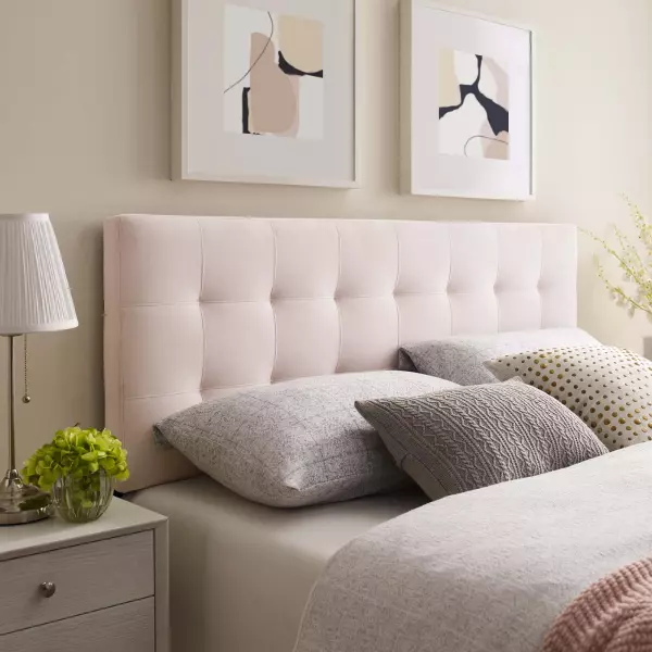 MOD-6120-PNK Lily Queen Biscuit Tufted Performance Velvet Headboard Pink