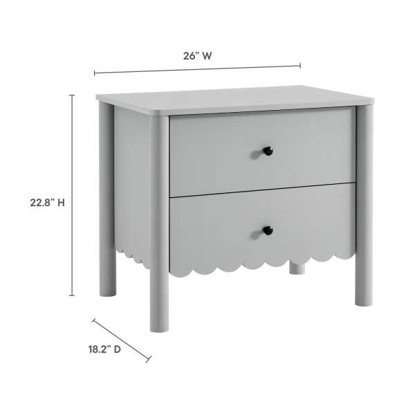 Mod 7206 Lgr Emmeline Scalloped 2 Drawer Nightstand By Modway In Gray 2