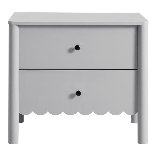 Mod 7206 Lgr Emmeline Scalloped 2 Drawer Nightstand By Modway In Gray 5