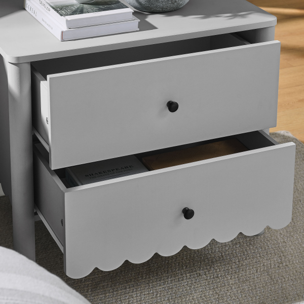 Mod 7206 Lgr Emmeline Scalloped 2 Drawer Nightstand By Modway In Gray 9