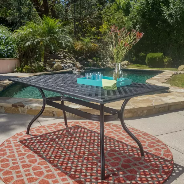 56955.00 Cayman Black Sand Cast Aluminum Rectangle Table