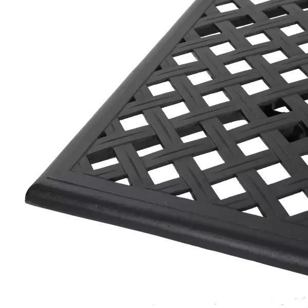 296512 Cayman Black Sand Cast Aluminum Rectangle Table 4