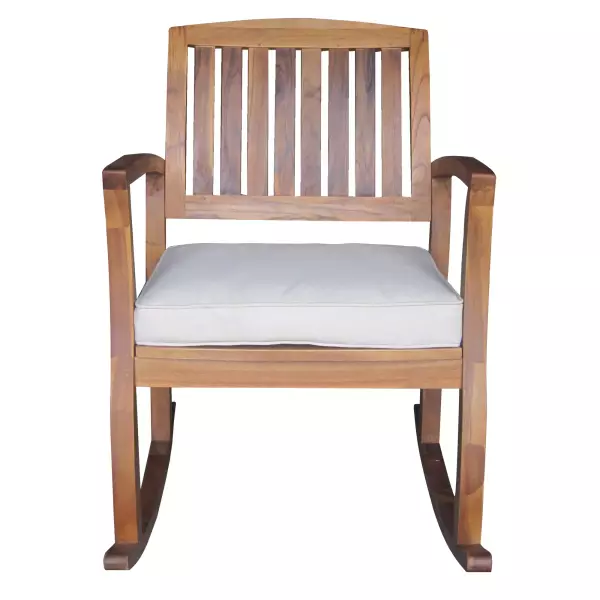 57496.00WCACA Selma Teak Finish Acacia Rocking Chair with Cushion