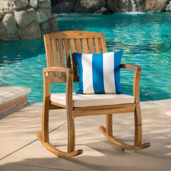 57496.00WCACA Selma Teak Finish Acacia Rocking Chair with Cushion