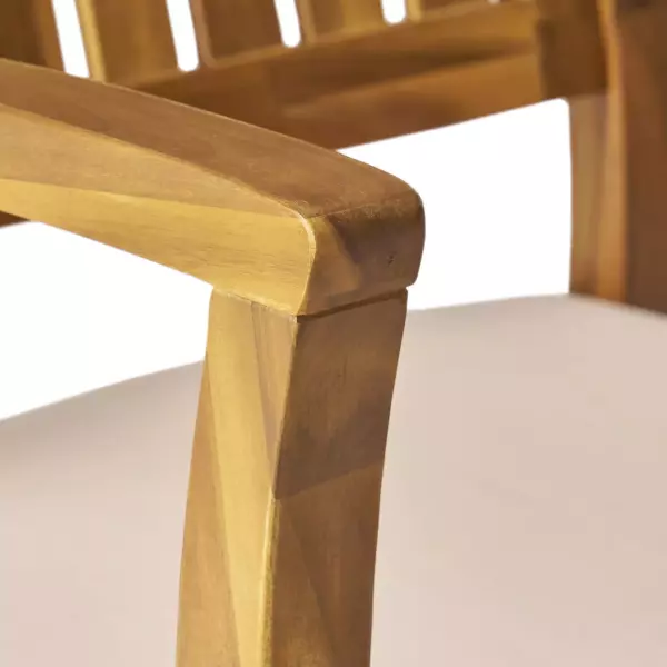 297253 Selma Teak Finish Acacia Rocking Chair With Cushion 4