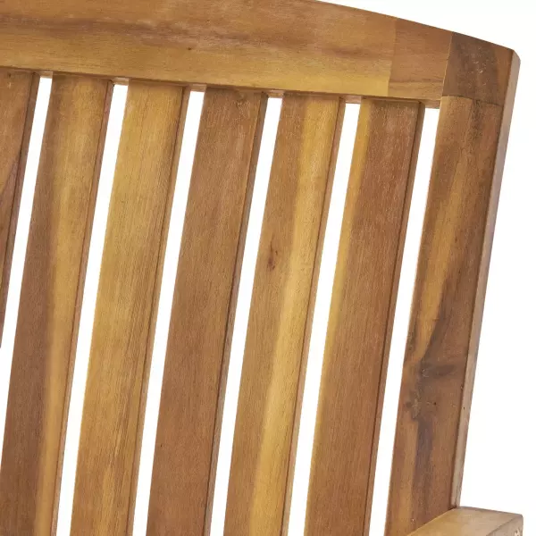 297253 Selma Teak Finish Acacia Rocking Chair With Cushion 5
