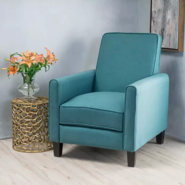 52422.00FDTE Darvis Dark Teal Fabric Recliner Club Chair
