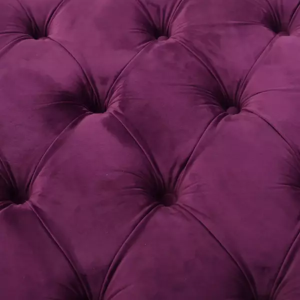 299853 Zelfa Modern Glam Tufted Velvet Round Ottoman Purple And Black 6