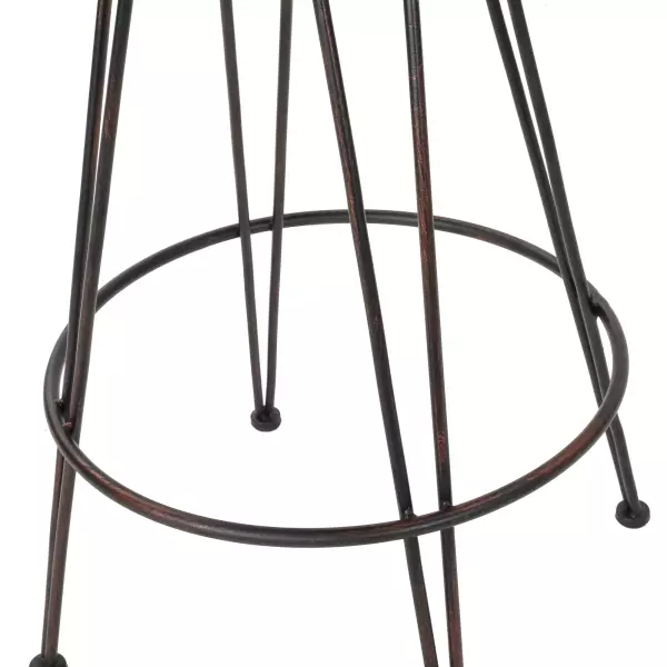 301738 Torrey Outdoor Multibrown Wicker Barstools With Black Brush Copper Iron Frame Set Of 2 4