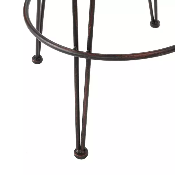 301738 Torrey Outdoor Multibrown Wicker Barstools With Black Brush Copper Iron Frame Set Of 2 5