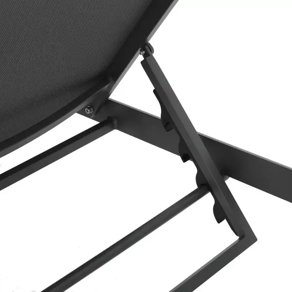 301799 Cape Coral Outdoor Grey Aluminum Chaise Lounge With Dark Grey Mesh Seat Set Of 2 5