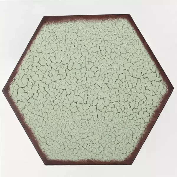 301958 Eliana Outdoor 14 Inch Crackle Green Sunburst Iron Side Table 4