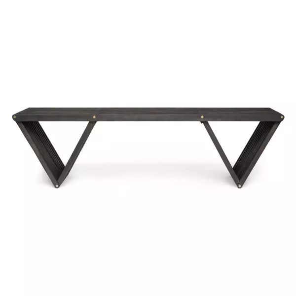 63724.00DGRY Metropol Outdoor Acacia Wood Bench, Dark Gray Finish