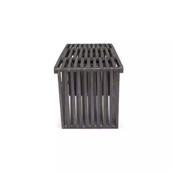 305723 Metropol Outdoor Acacia Wood Bench Dark Gray Finish 4