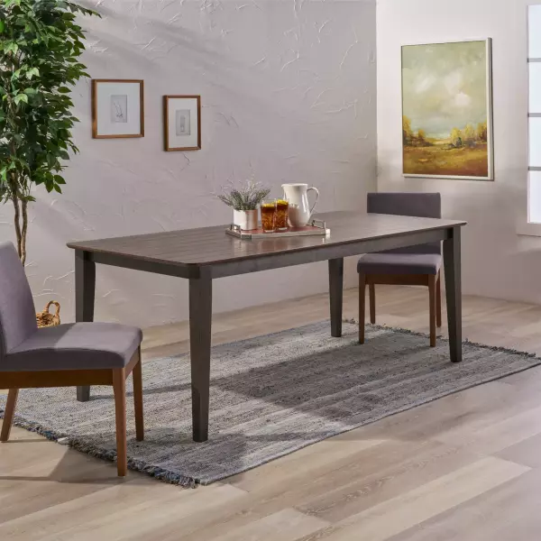 65643.00GRY Dickinson Rectangular 8 Seat Farmhouse Dining Table, Gray Finish