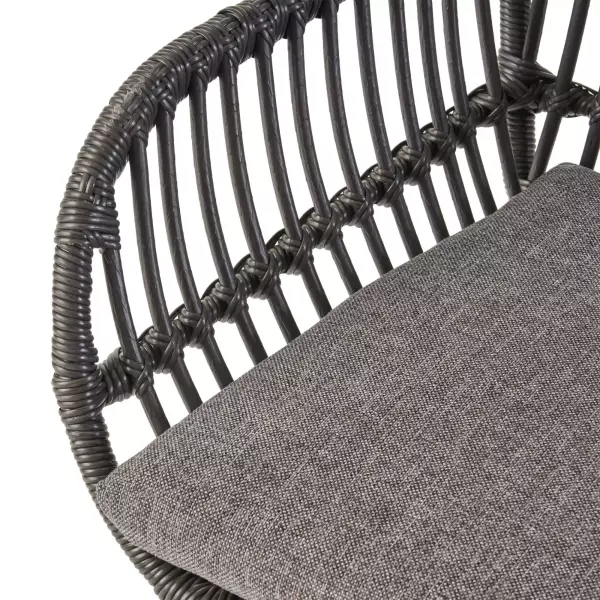 309283 Henning Indoor Woven Faux Rattan Chairs With Cushions Set Of 2 Gray And Dark Gray Finish 4