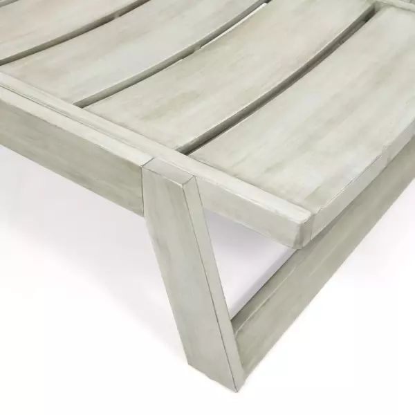 309811 Maki Outdoor Wood And Iron Chaise Lounge Light Gray And Gray 4
