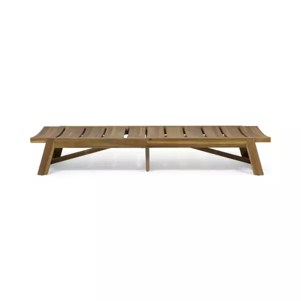 70998.00MP1 Maki Outdoor Wood and Iron Chaise Lounge, Teak and Yellow