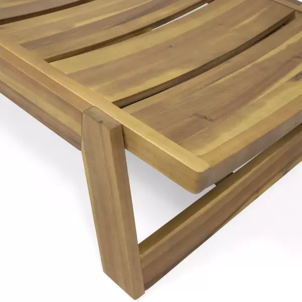 309813 Maki Outdoor Wood And Iron Chaise Lounge Teak And Yellow 4