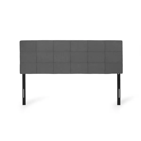 66869.00CHARGRY Marlene Contemporary Upholstered King/Cal King Headboard, Charcoal Gray and Black