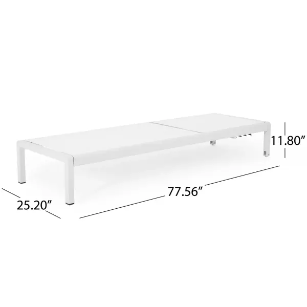 311725 Cape Coral Outdoor Chaise Lounge Set Of 2 White 3