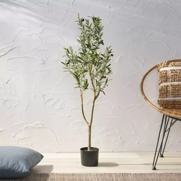70526.00 Taos 4' x 1.5' Artificial Olive Tree, Green