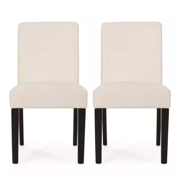 69410.00BGEESP Kuna Contemporary Upholstered Dining Chair (Set of 2), Beige and Espresso