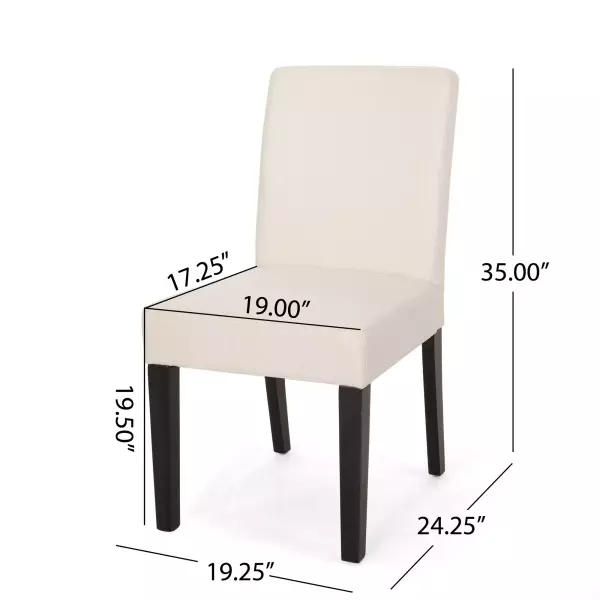 313860 Kuna Contemporary Upholstered Dining Chair Set Of 2 Beige And Espresso 3