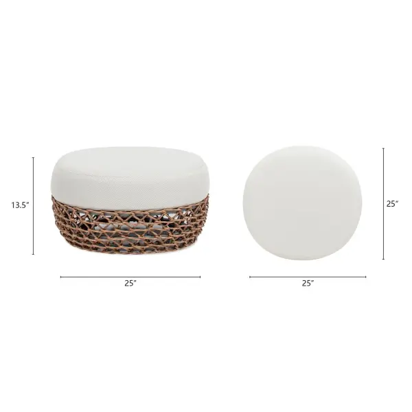 B2719p305701 Willow 25 Round Upholstered Woven Patio Ottoman In 7