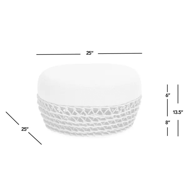 B2719p305701 Willow 25 Round Upholstered Woven Patio Ottoman In 9