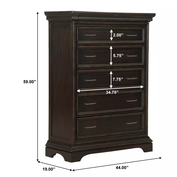 P012124 Caldwell Drawer Chest Dimensions