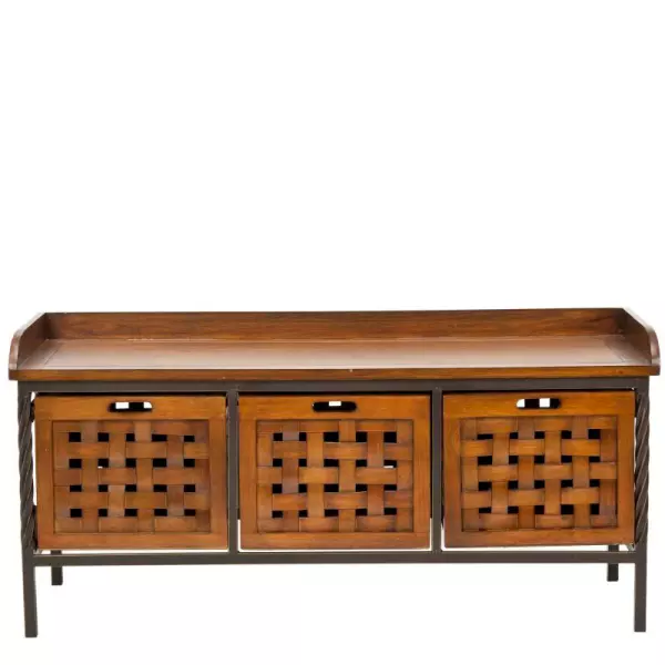 AMH6530A Isaac 3 Drawer Wooden Storage Bench