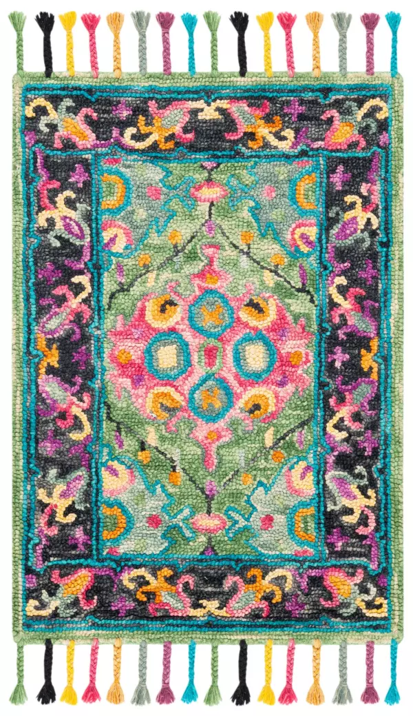 Aspen APN114Y Green Bohemian Rug