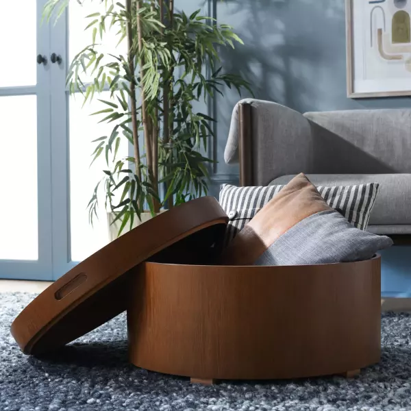 COF9704C Rafaela Round Tray Top Coffee Table With Storage
