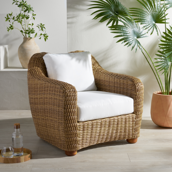 CPT2109A Melbourne Wicker Patio Chair in White