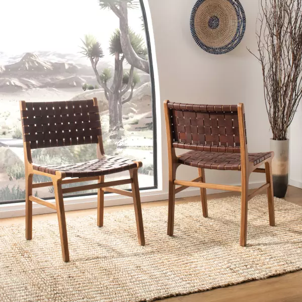 DCH4000A-SET2 Taika Woven Leather Dining Chair (Set of 2)