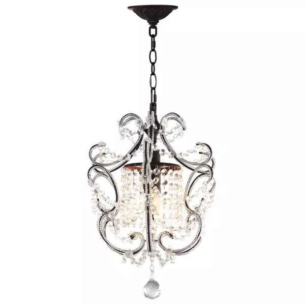 LIT4437A Luna 1 Light Brown 12-Inch Dia Adjustable Chandelier