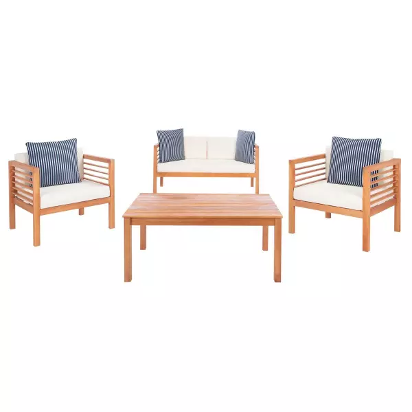 PAT7033F Alda 4 Pc Outdoor Set With Accent Pillows