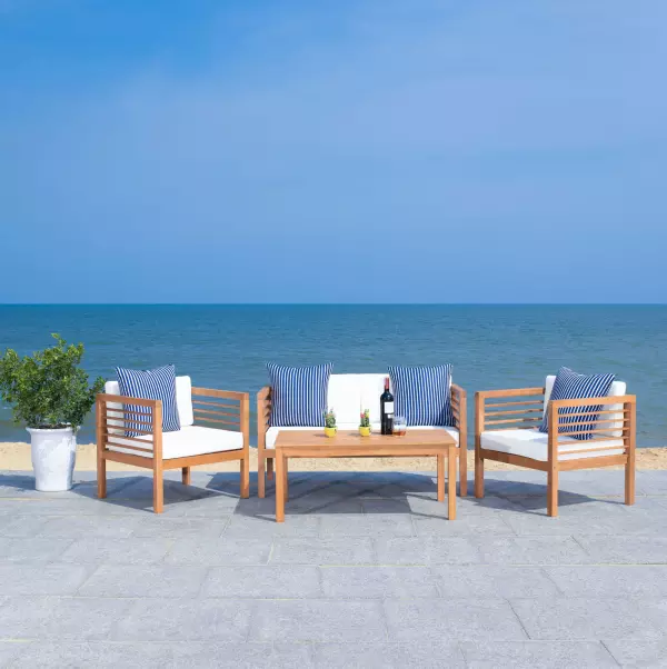 PAT7033F Alda 4 Pc Outdoor Set With Accent Pillows