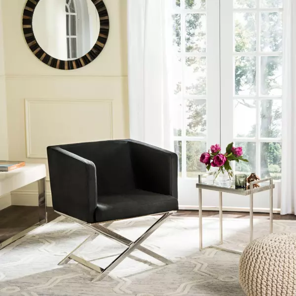 FOX2033B Celine Chrome Cross Leg Chair