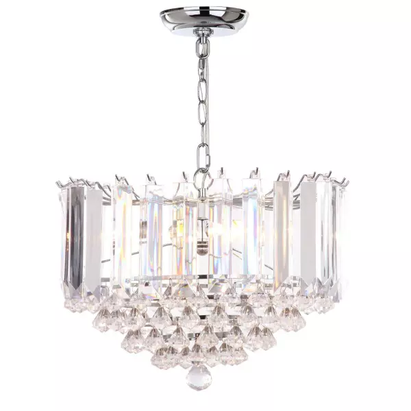 LIT4490A Hampton 2 Light Chrome 16.5-Inch Dia Glass Pendant