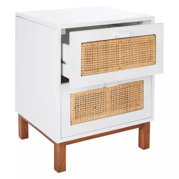 Safavieh Nst4006b Erica 2 Drawer Nightstand White Natural 9