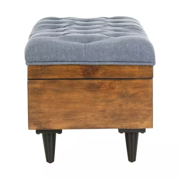 Safavieh Ott6400b Liam Tufted Cocktail Ottoman Navy Dark Oak 7