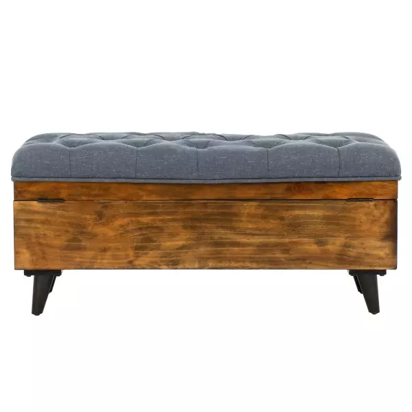 Safavieh Ott6400b Liam Tufted Cocktail Ottoman Navy Dark Oak 8