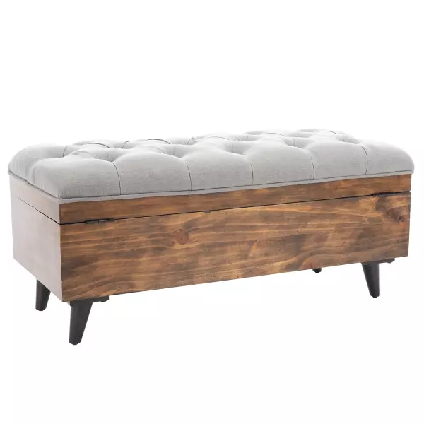 Safavieh Ott6400c Liam Tufted Cocktail Ottoman Grey Dark Oak 2