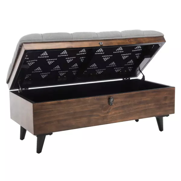 Safavieh Ott6400c Liam Tufted Cocktail Ottoman Grey Dark Oak 6
