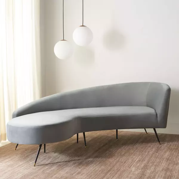 SFV2101E Evangeline Velvet Parisian Sofa Grey