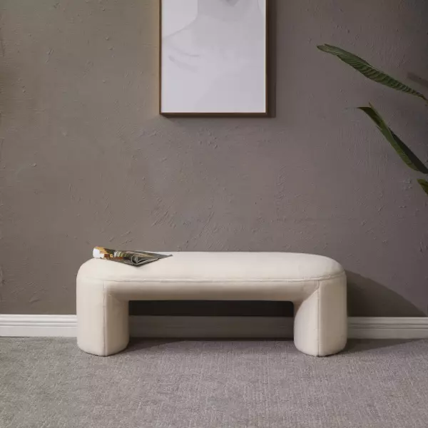 SFV4810A Vivie Faux Shearling Bench