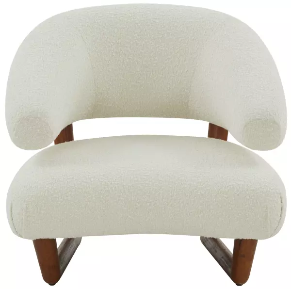 SFV5067A Jasmina Boucle And Wooden Legs Accent Chair
