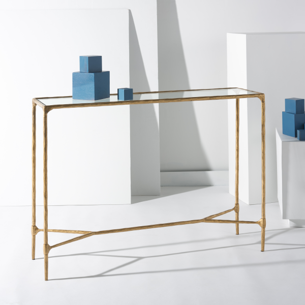 SFV9543A Isabellina Metal And Glass Console Table in Gold